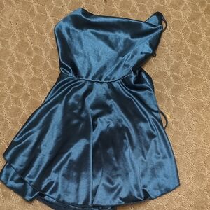 Elegant Blue Satin Kids Dress